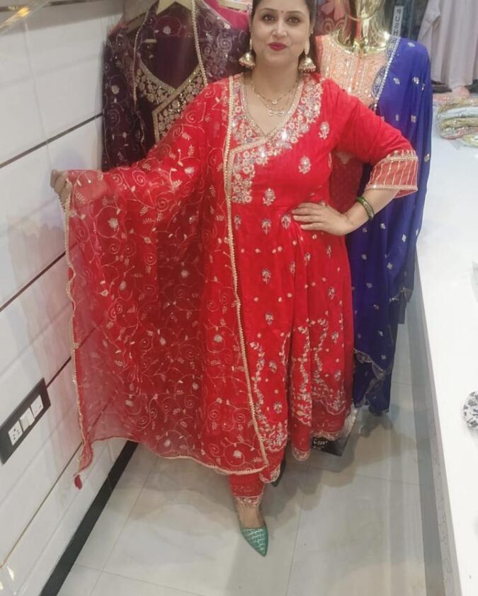 Cotton three pec Anarkali