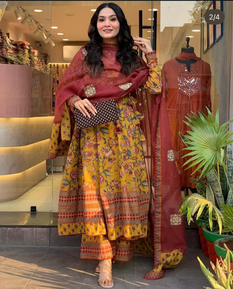 Cotton Anarkali suit - Image 2