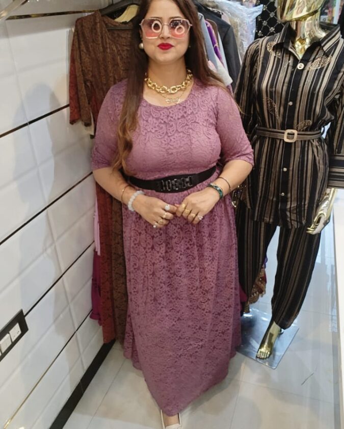Western net dress With belt
