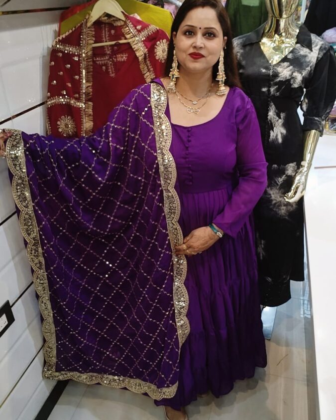Anarkali With Heavy Embroidery Dupatta - Image 2