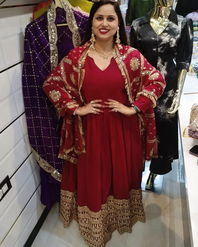 Anarkali With Heavy Embroidery Dupatta - Image 2