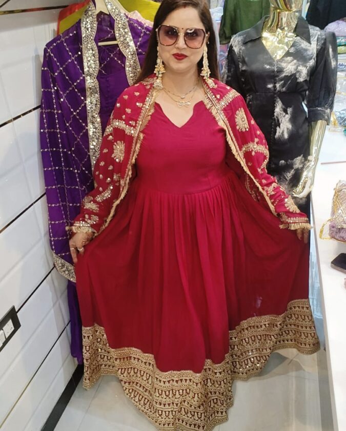 Anarkali With Heavy Embroidery Dupatta