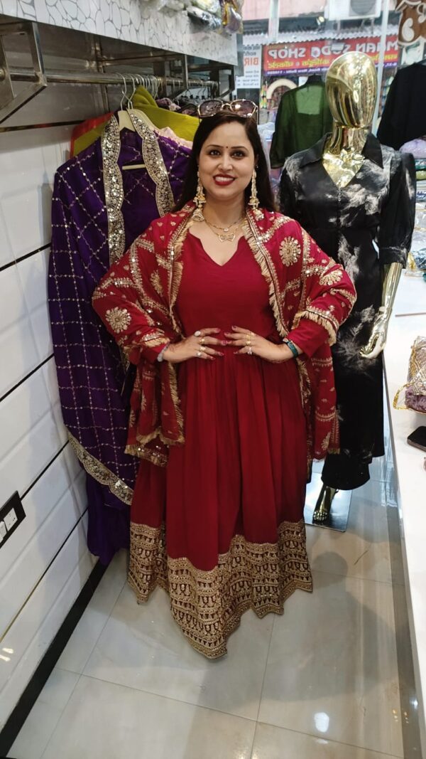 Anarkali With Heavy Embroidery Dupatta